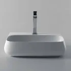 Chiuvetă ceramică mobilă suspendată sau montat pe perete L 55 cm fabricată în Italia, Gais Viadurini