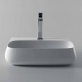 Chiuvetă ceramică mobilă suspendată sau montat pe perete L 55 cm fabricată în Italia, Gais