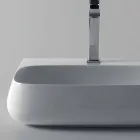 Chiuvetă ceramică mobilă suspendată sau montat pe perete L 55 cm fabricată în Italia, Gais Viadurini