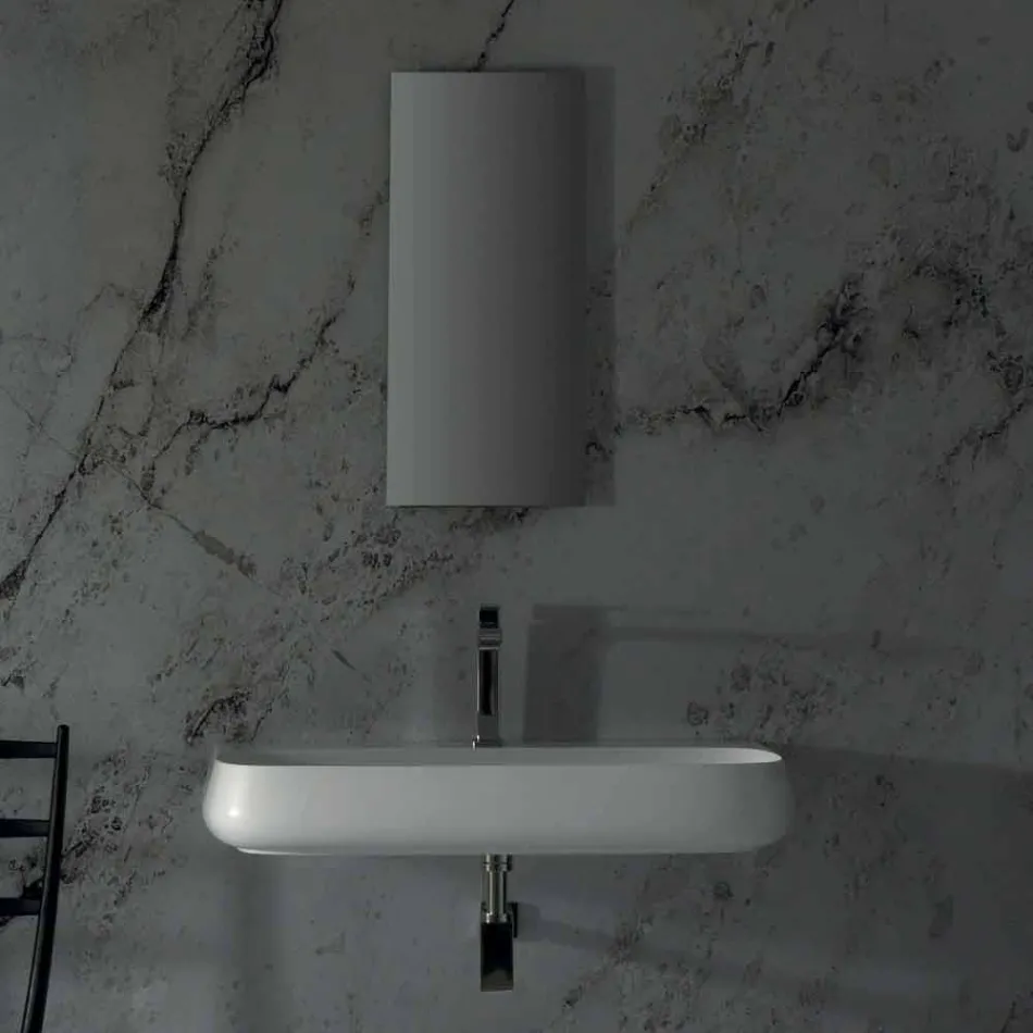 Chiuveta ceramică suspendată sau suspendată L 90cm făcută în Italia, Gais Viadurini