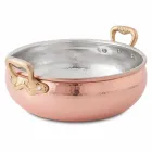 Ghiveci de legume din cupru, conservat manual, cu 2 mânere Made in Italy 16 cm - Gianmaria Viadurini