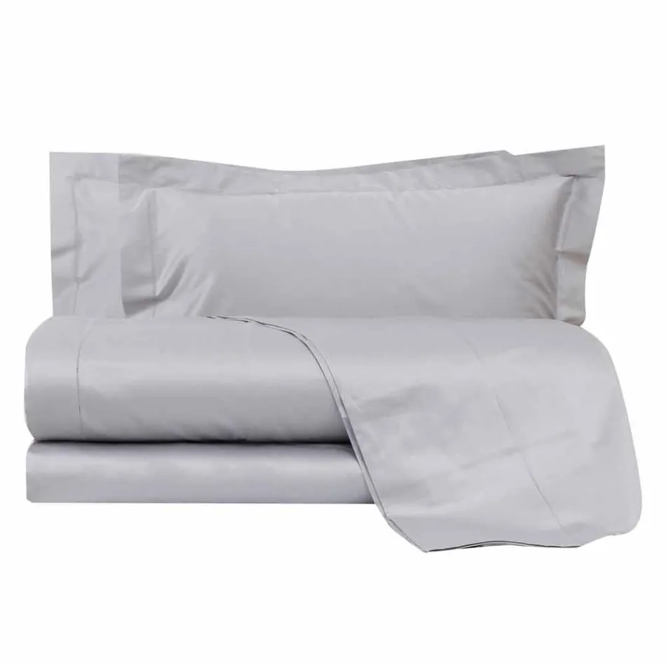 Foi solide de culoare completă din satin de bumbac pentru pat dublu - hibiscus Viadurini