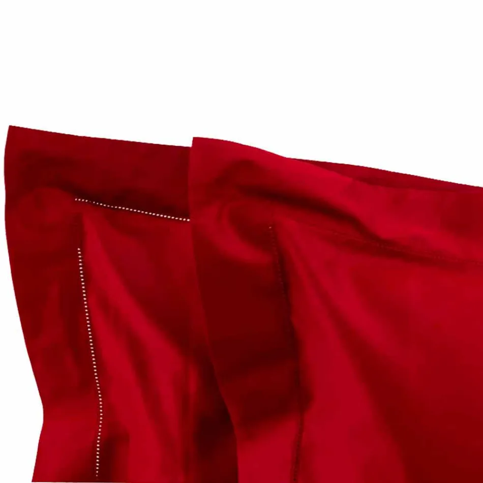 Foi solide de culoare completă din satin de bumbac pentru pat dublu - hibiscus Viadurini