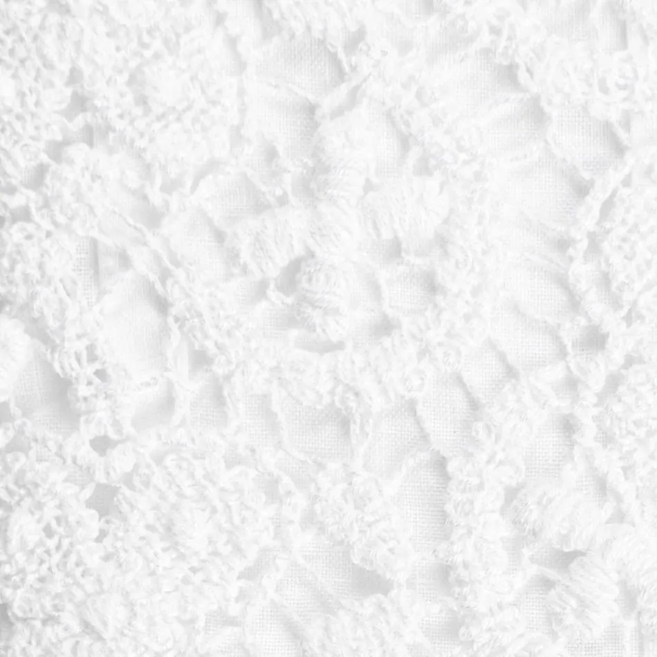 Cearceaf de in alb de inalta calitate cu dantela pentru pat dublu - Fiumana Viadurini