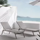 Sezlonguri de gradina din Aluminiu Vopsit si Textilena, 2 Bucati - Iepuras Viadurini