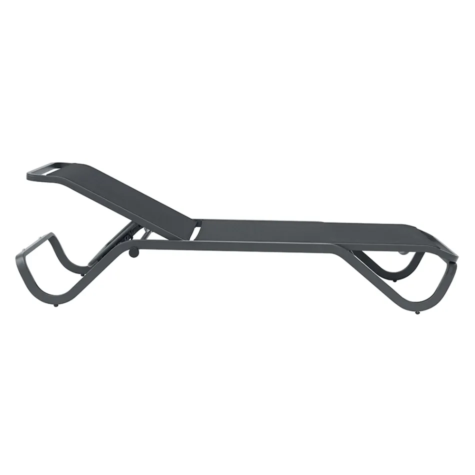 Șezlong de exterior Solaya 194x65 cm din aluminiu și textilenă Viadurini