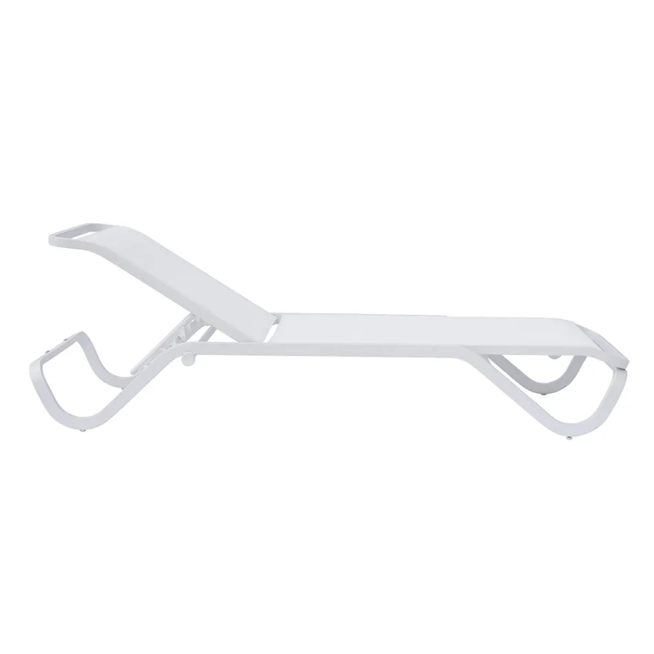 Șezlong de exterior Solaya 194x65 cm din aluminiu și textilenă Viadurini