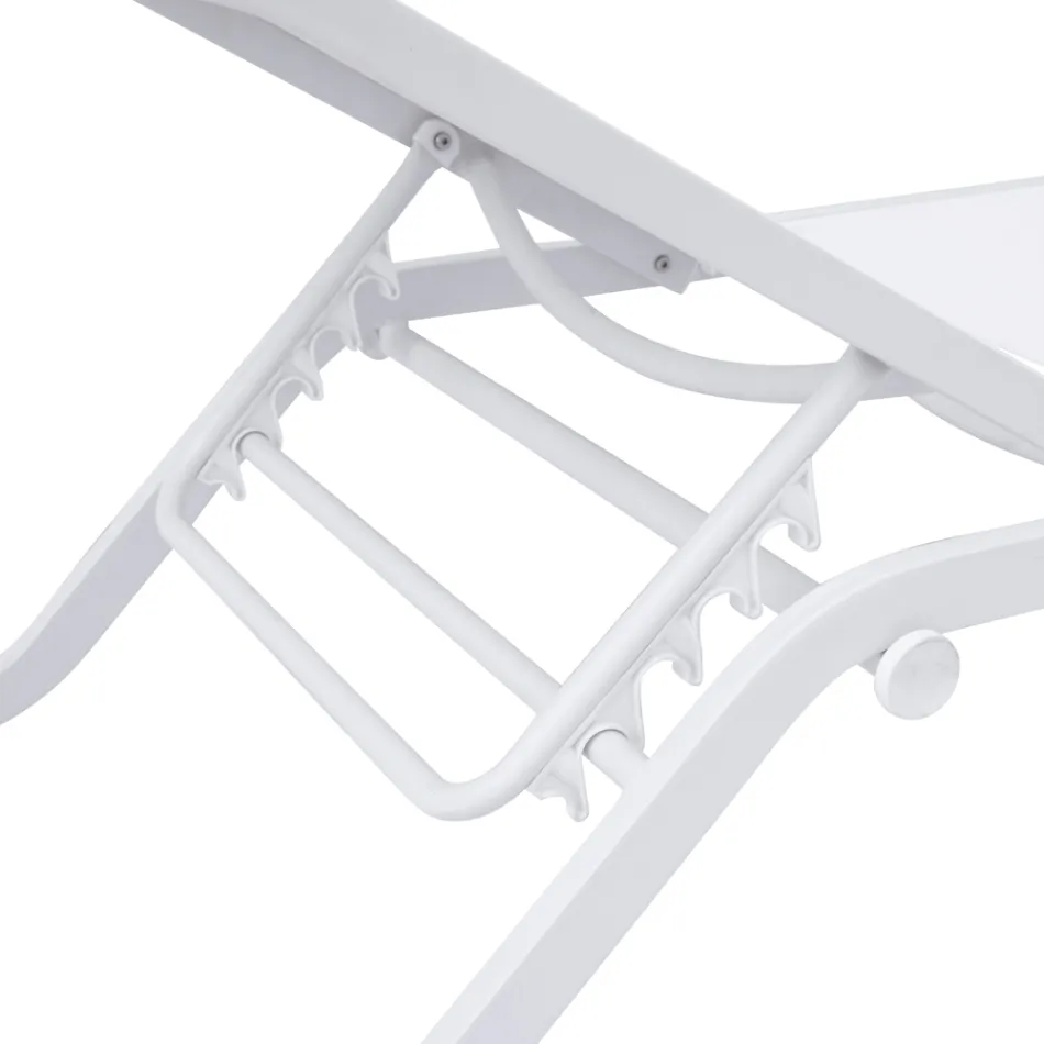 Șezlong de exterior Solaya 194x65 cm din aluminiu și textilenă Viadurini