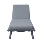 Șezlong exterior din aluminiu 196x75 cm cu pernă - Sundra Viadurini