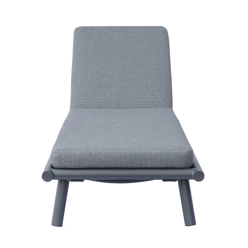 Șezlong exterior din aluminiu 196x75 cm cu pernă - Sundra Viadurini