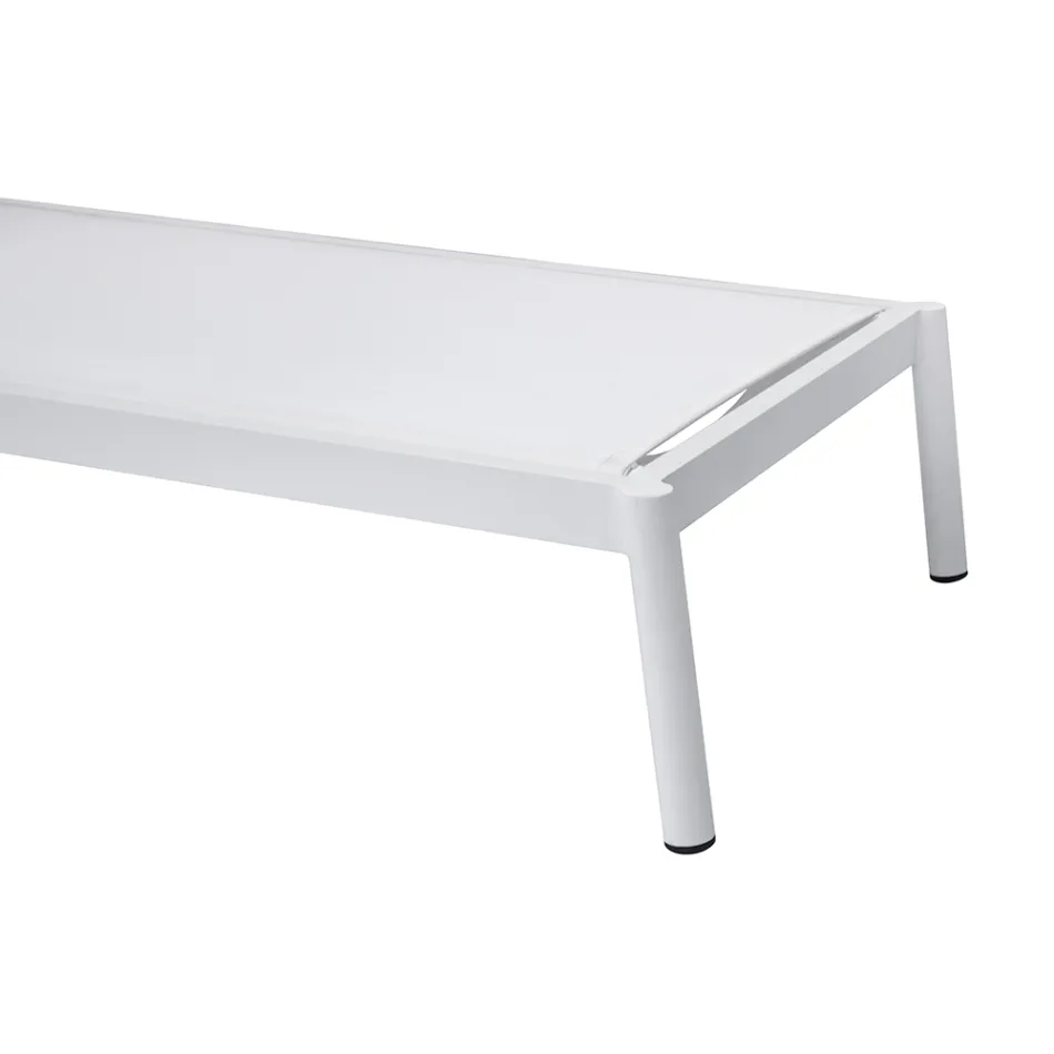 Șezlong exterior din aluminiu 205x76 cm cu pernă - Tessara Viadurini