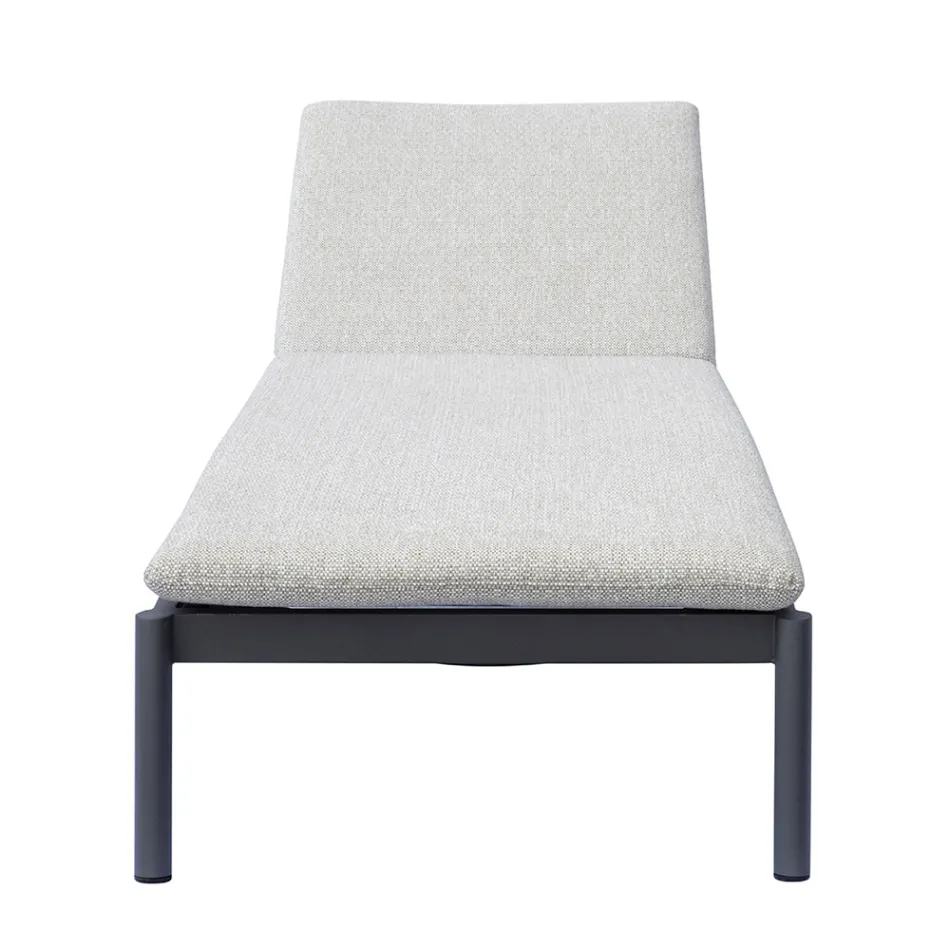Șezlong exterior din aluminiu 205x76 cm cu pernă - Tessara Viadurini