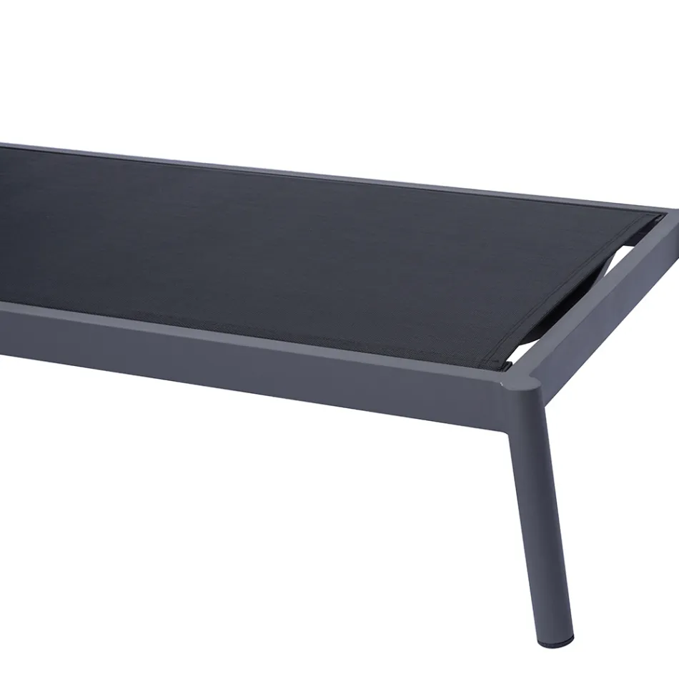 Șezlong exterior din aluminiu 205x76 cm cu pernă - Tessara Viadurini