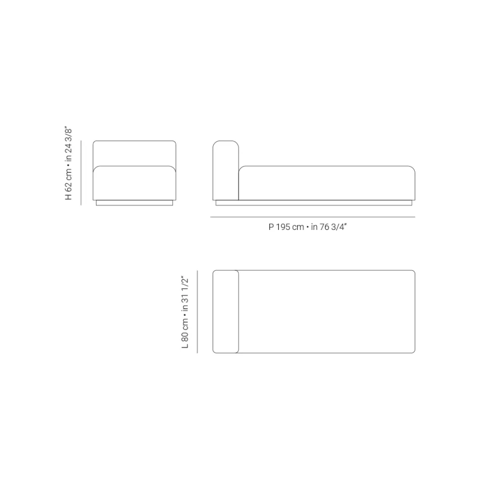 Sezlong de exterior cu captuseala din cauciuc de scurgere Made in Italy - Bahias Viadurini