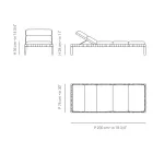 Sezlong de exterior cu cadru din lemn de tec Made in Italy - Briga Viadurini