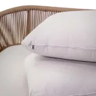 Șezlong în aer liber cu cadru din tec, frânghii și perne - Cort Viadurini