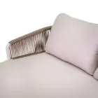 Șezlong în aer liber cu cadru din tec, frânghii și perne - Cort Viadurini