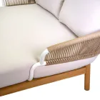 Șezlong în aer liber cu cadru din tec, frânghii și perne - Cort Viadurini