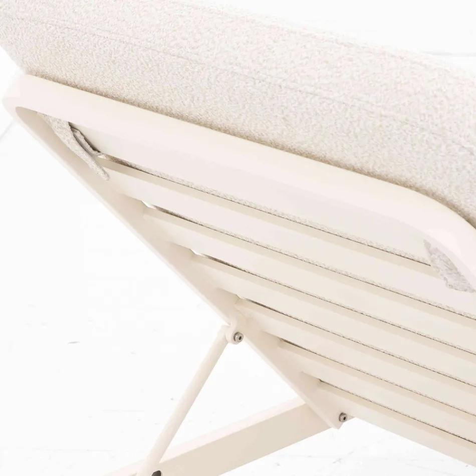 Șezlong în aer liber din aluminiu și țesătură cu roți - Solaria Viadurini