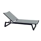 Sezlong de exterior din Aluminiu si Textilena cu Roti Retractabile, 2 Bucati - Magar Viadurini