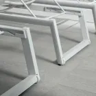 Sezlong de exterior din Aluminiu si Textilena cu Roti Retractabile, 2 Bucati - Magar Viadurini