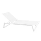 Sezlong de exterior din Aluminiu si Textilena cu Roti Retractabile, 2 Bucati - Magar Viadurini