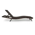 Sezlong de exterior din Polyrattan cu roti - Meredith Viadurini