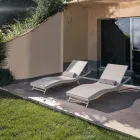 Sezlong de exterior din Polyrattan cu roti - Meredith Viadurini