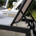 Șezlong în aer liber din aluminiu și textilenă cu 2 roți - costum Viadurini