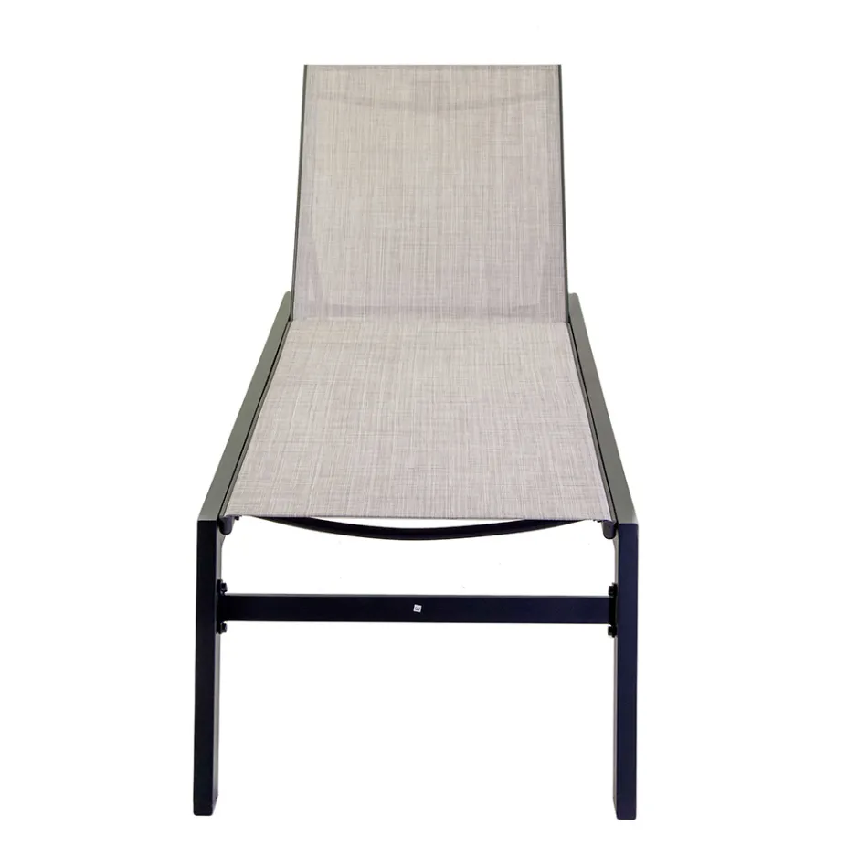 Șezlong în aer liber din aluminiu și textilenă cu 2 roți - costum Viadurini