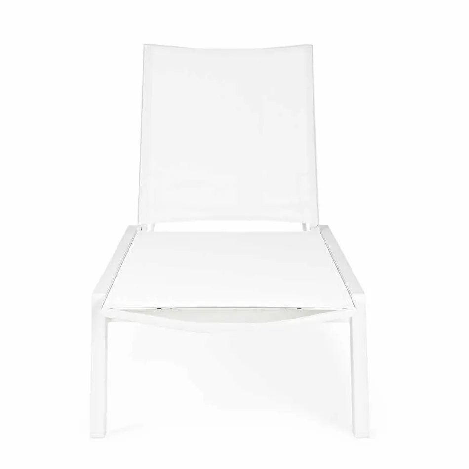 Șezlongul înclinat în exterior cu roți din aluminiu și textilen - Bijuterie Viadurini