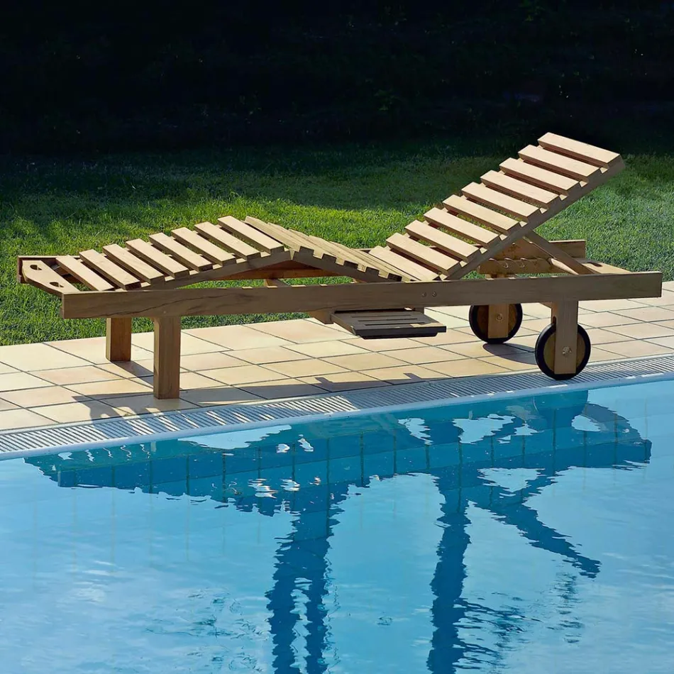 Pat de zi de gradina din lemn de tec natural - Yggdrasil Viadurini