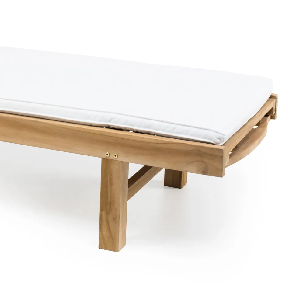 Sezlong de gradina din lemn natural de tec - Yggdrasil Viadurini