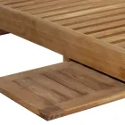 Sezlong de gradina din Teak cu Masa Detasabila si Roti - Oasi Viadurini