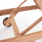 Șezlong de grădină modern înclinat cu roți din lemn de tec - Canarie Viadurini