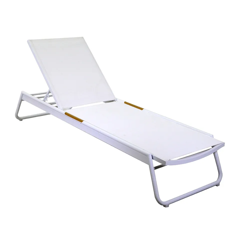 Pătuț din aluminiu și Textilene cu inserție Polywood - Ink Viadurini