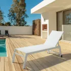 Sezlong de gradina modern din aluminiu cu roti pentru exterior - Franz Viadurini