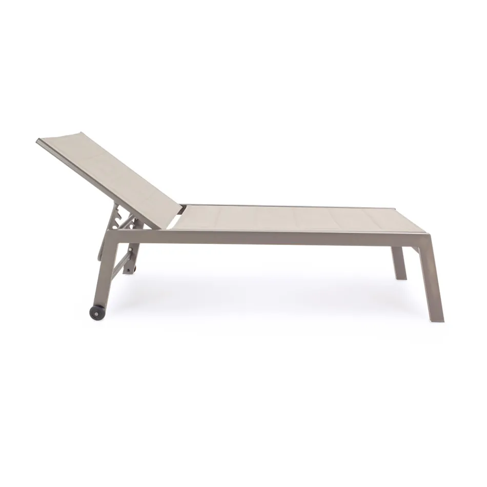 Sezlong de gradina modern din aluminiu cu roti pentru exterior - Franz Viadurini