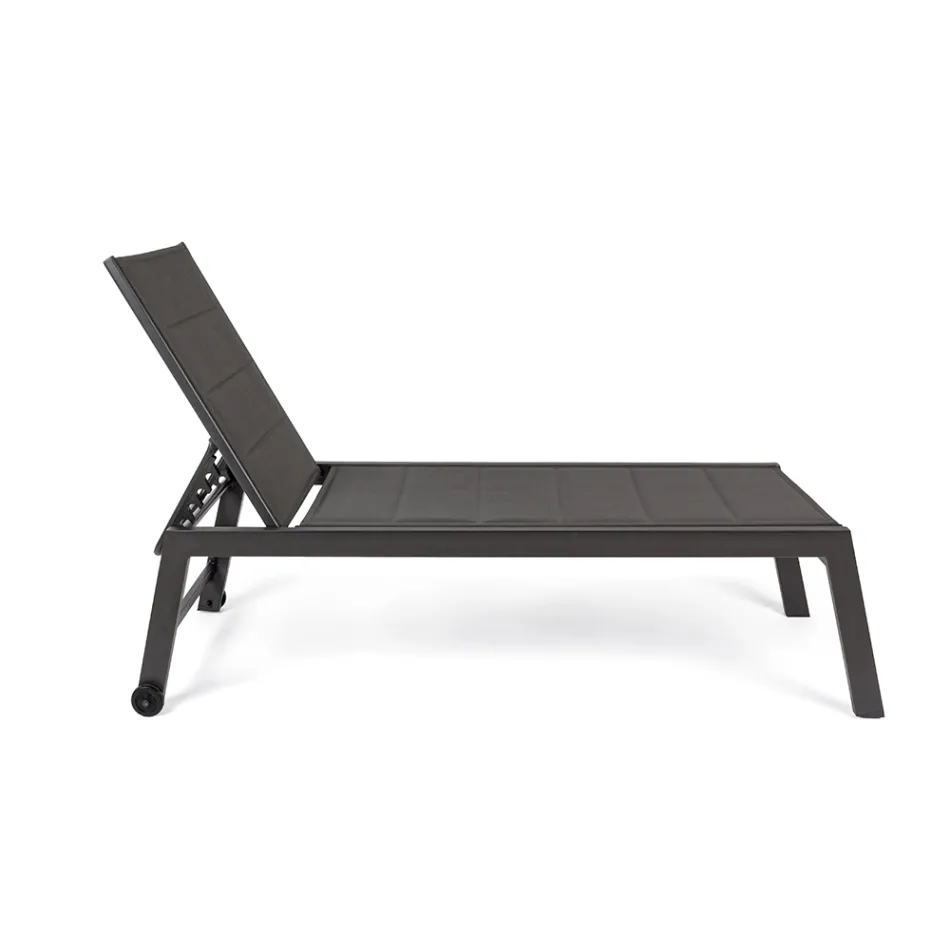 Sezlong de gradina modern din aluminiu cu roti pentru exterior - Franz Viadurini