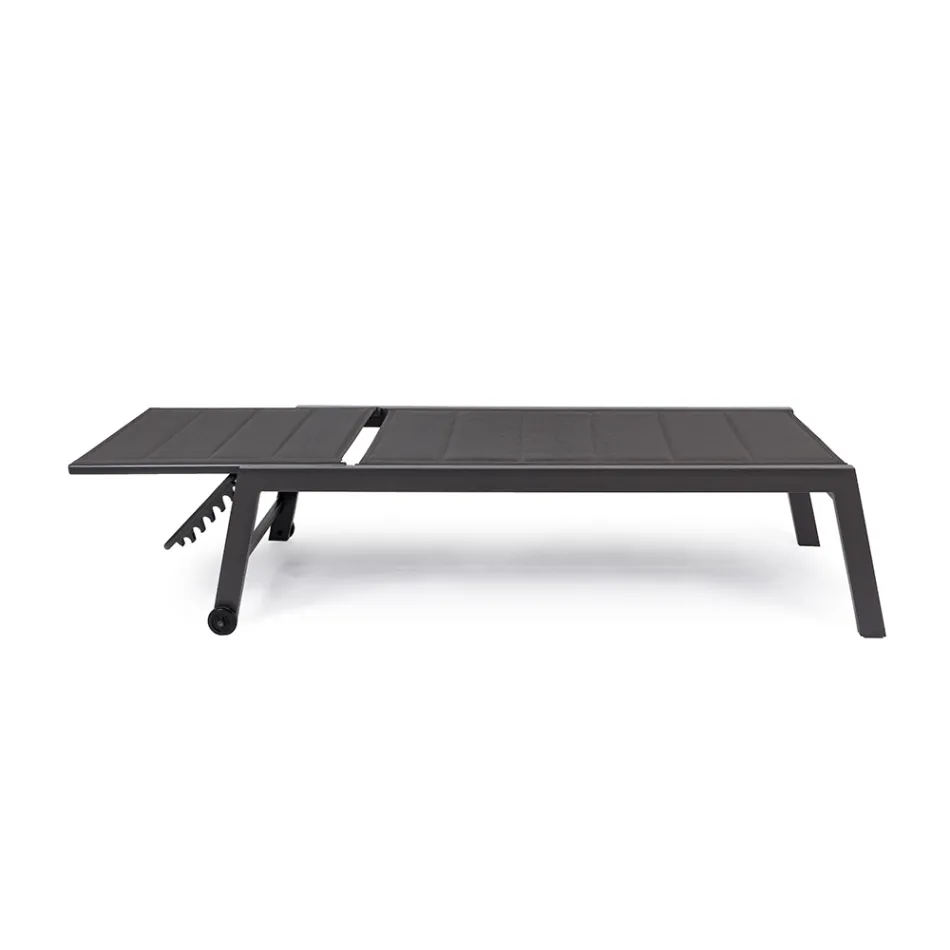 Sezlong de gradina modern din aluminiu cu roti pentru exterior - Franz Viadurini