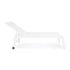 Sezlong de gradina modern din aluminiu cu roti pentru exterior - Franz Viadurini