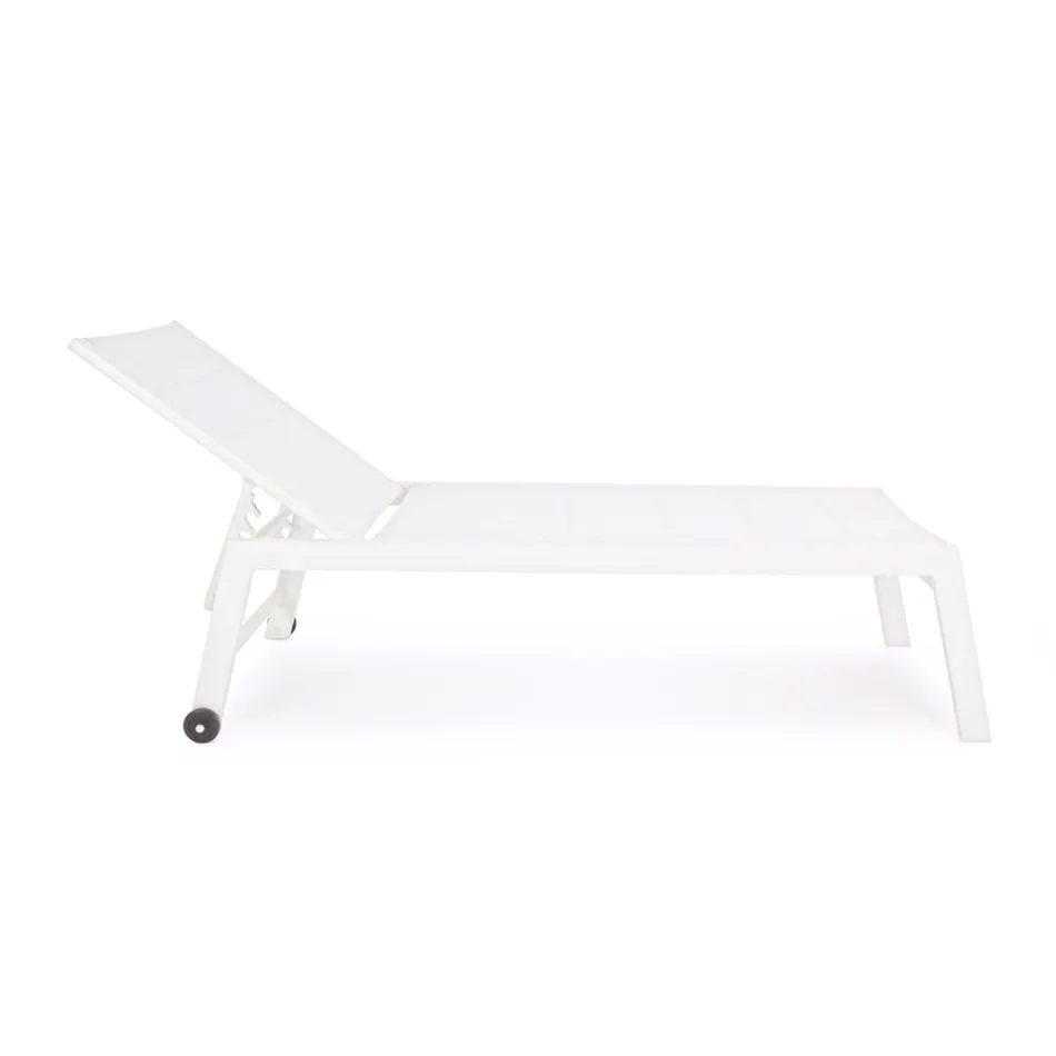 Sezlong de gradina modern din aluminiu cu roti pentru exterior - Franz Viadurini