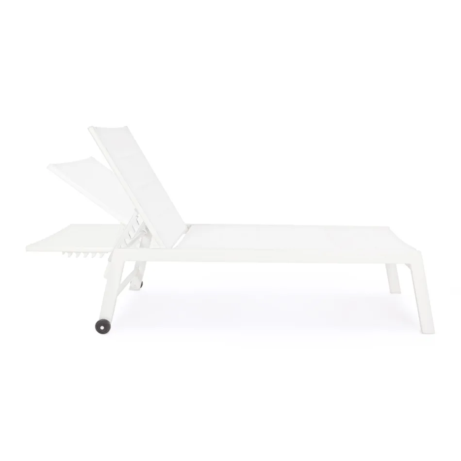 Sezlong de gradina modern din aluminiu cu roti pentru exterior - Franz Viadurini