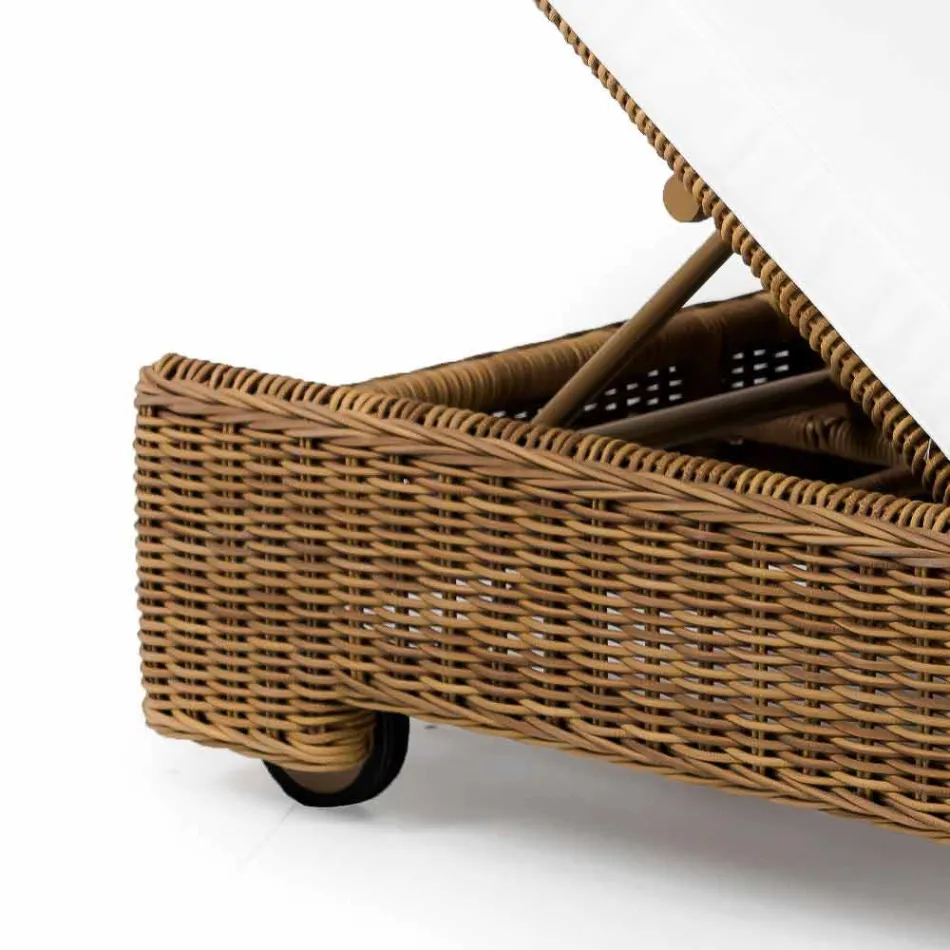 Șezlong în aer liber, simplu sau dublu, din ratan sintetic de lux - Yves Viadurini