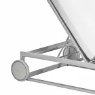 Șezlong de grădină din aluminiu, roți și spătar înclinat - Julie Viadurini