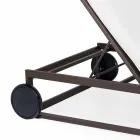 Șezlong de grădină din aluminiu, roți și spătar înclinat - Julie Viadurini