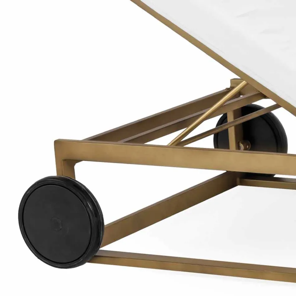 Șezlong de grădină din aluminiu, roți și spătar înclinat - Julie Viadurini