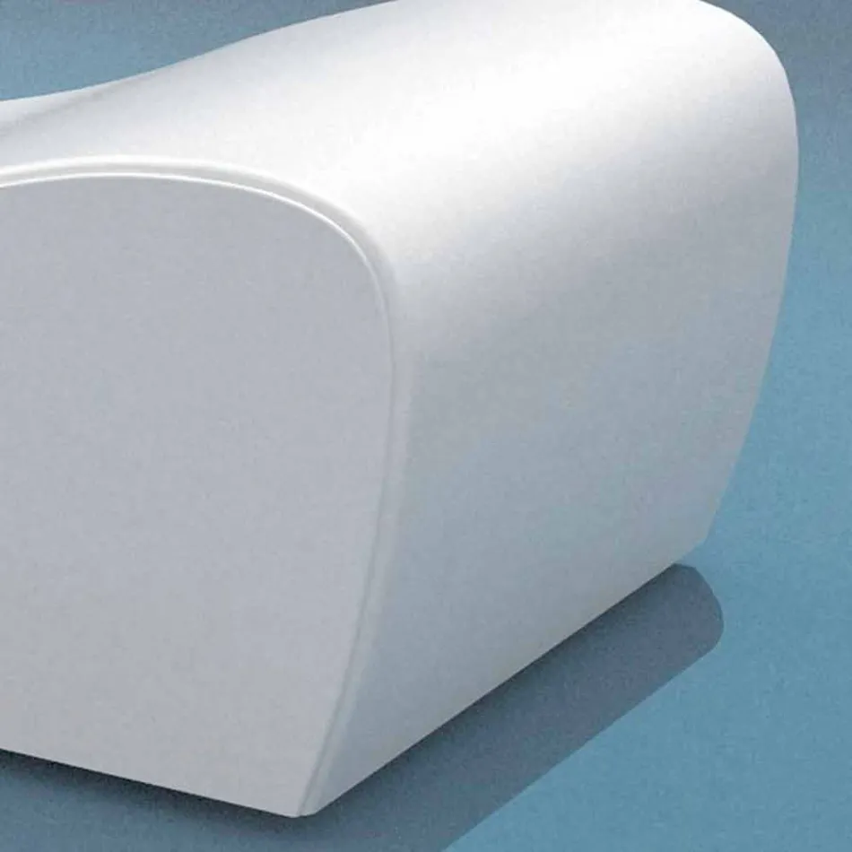 Cot relaxeze Wave Trona alb din imitație de piele nautice făcute în Italia Viadurini