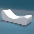 Cot relaxeze Wave Trona alb din imitație de piele nautice făcute în Italia