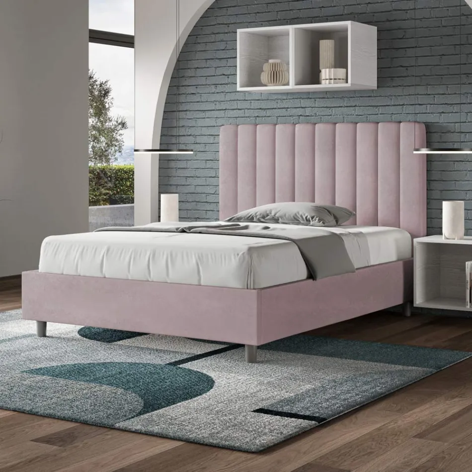 Pat din microfibră 120x200 cm cu linii verticale simetrice, fabricat în Italia - Glove Viadurini